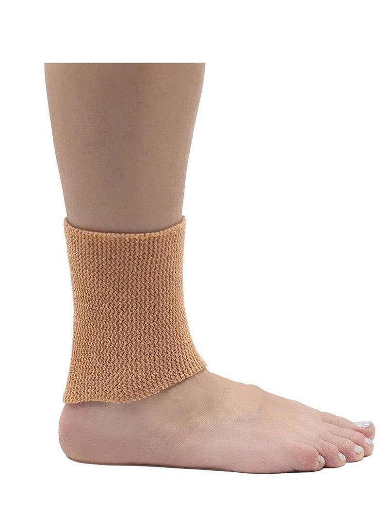 SYOSI - Ankle Gel Sleeves - Padded Skate Socks Ankle Protection Figure Skating, Hockey, Roller, Inline, Riding, Ski or Equestrian Tall Boots Tan, 2 Ankle Gel Sleeves - Image 1