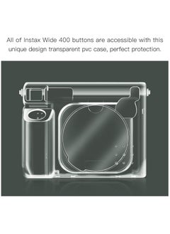 جنرال غطاء شفاف لكاميرا Fujifilm Instax Wide 400، حقيبة غطاء صلبة من الكريستال مع حقيبة فيلم تصوير محسنة وشريط قوس قزح قابل للفصل، حقيبة كاميرا من البي في سي  - Image 5