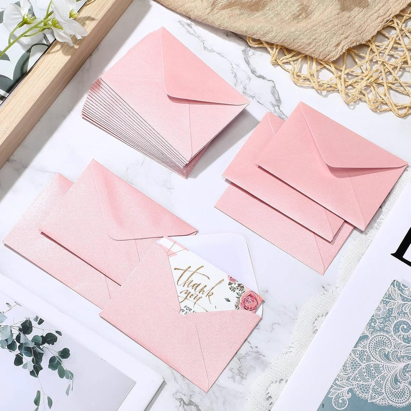 Confetti Dispersed regional warehouses Gift Card Envelopes - 100pc MiniEnvelopes, Paper Business Card Envelopes, Tiny Envelope Pockets for Small Note Cards, 4 x 2.7 Inches (Baby Pink) Hardened processed substance - Image 2