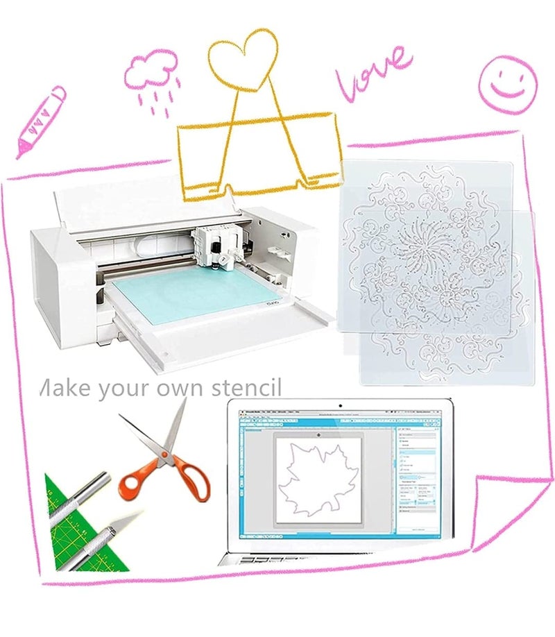 GREENARTZ 12 x 24 inch 10 mil Mylar Sheet Milky Translucent PET Blank Stencil Making Sheet for Cricut, Silhouette, Gyro-Cut Tool Template Mayerial (Pack of 4) - Image 5
