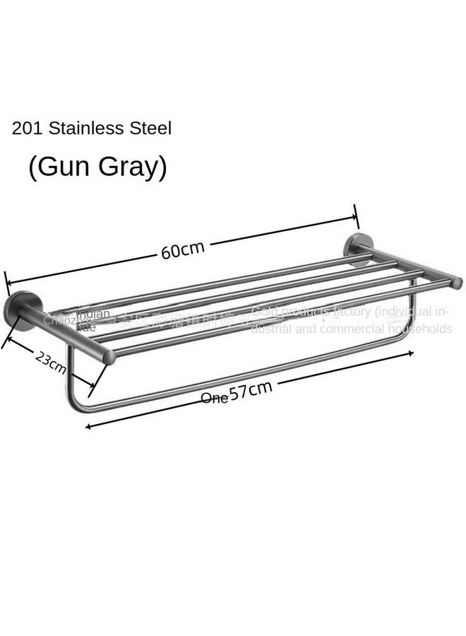 الأزرق جي دبليو مشروع 304 فولاذ مقاوم للصدأ سماكة مناشف الحمام الخالية من الثقب رفوف الحمام - Image 1