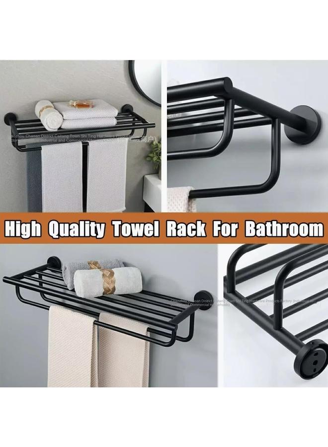 الأزرق جي دبليو مشروع 304 فولاذ مقاوم للصدأ سماكة مناشف الحمام الخالية من الثقب رفوف الحمام - Image 5