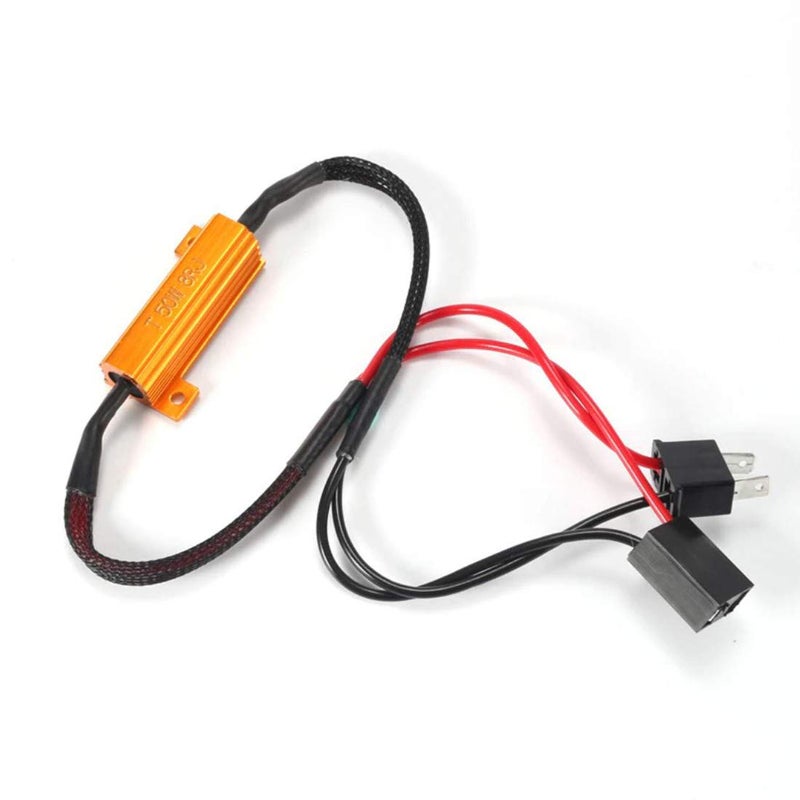 Onex H7 LED Load Resistor Kit 50W 8ohm Headlight Bulb Relay Harness Adapter Anti Flicker Error Decoder Warning Canceller - Image 3