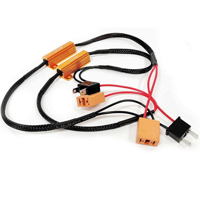 Onex H7 LED Load Resistor Kit 50W 8ohm Headlight Bulb Relay Harness Adapter Anti Flicker Error Decoder Warning Canceller - Image 1
