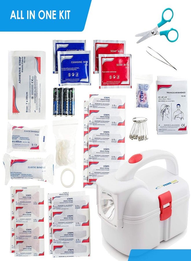 PRIMACARE طقم الطوارئ برايم كير KB-9005 مع مصباح يدوي للإسعافات الأولية للاستعداد للطوارئ للكوارث، البقاء، السفر، التخييم، المشي، المنزل والمكتب، 42 قطعة أبيض - Image 4
