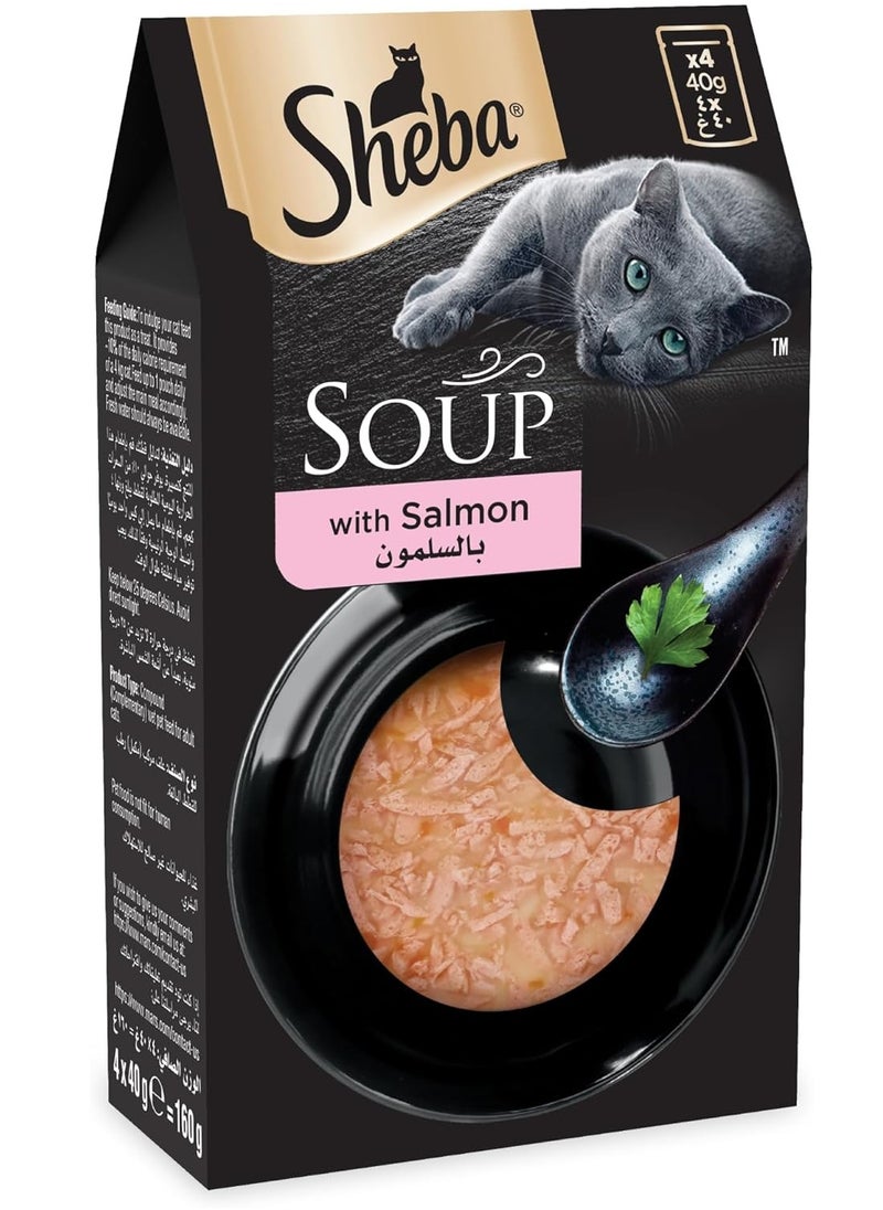 Sheba - Cat Soup With Salmon Pack Of 4X40G - Image 1
