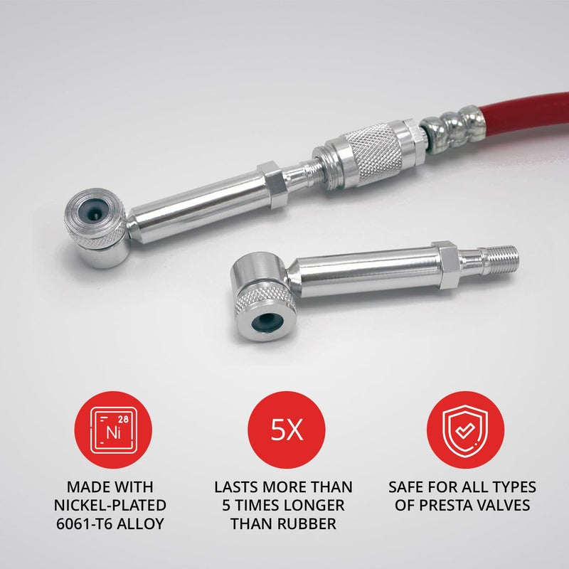 Prestacycle Disc Wheel Mini Presta Head Quick-Click2 for Bike Pumps, Presta Valve Air Compressor Adapter for All Presta Valves, For Road Bicycles, Triathlon Bicycle, High Profile Wheels & Disk Wheels - Image 5