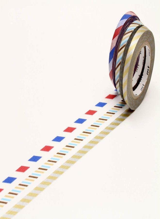 MT Washi Slim Masking Tape, 6 mm x 10 mtrs Shade - Twist Cord C (Pack of 3) - Image 1
