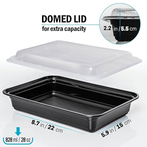 Igluu Meal Prep Containers Reusable (30 Pack) – Food Containers with Lids – Stackable, Microwave, Freezer & Dishwasher Safe – 28oz/828ml – 1 Compartment – BPA-Free - Image 4