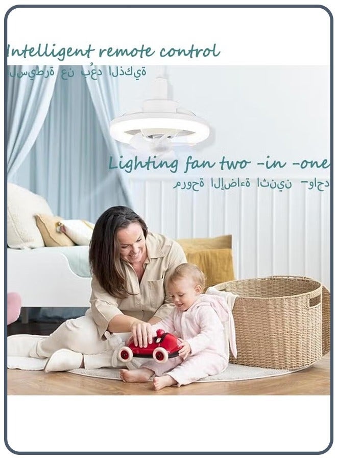 Loquat 360° Rotating Ceiling Fan with LED Light, Remote Control Dimmable Fan Light for Living Room, Bedroom - Image 3