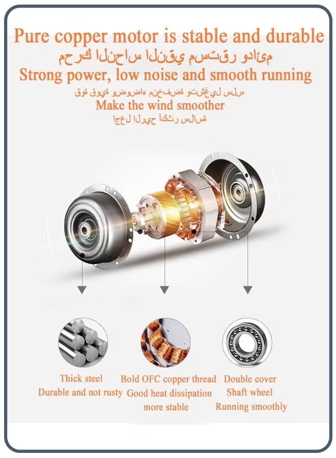 Loquat 360° Rotating Ceiling Fan with LED Light, Remote Control Dimmable Fan Light for Living Room, Bedroom - Image 5