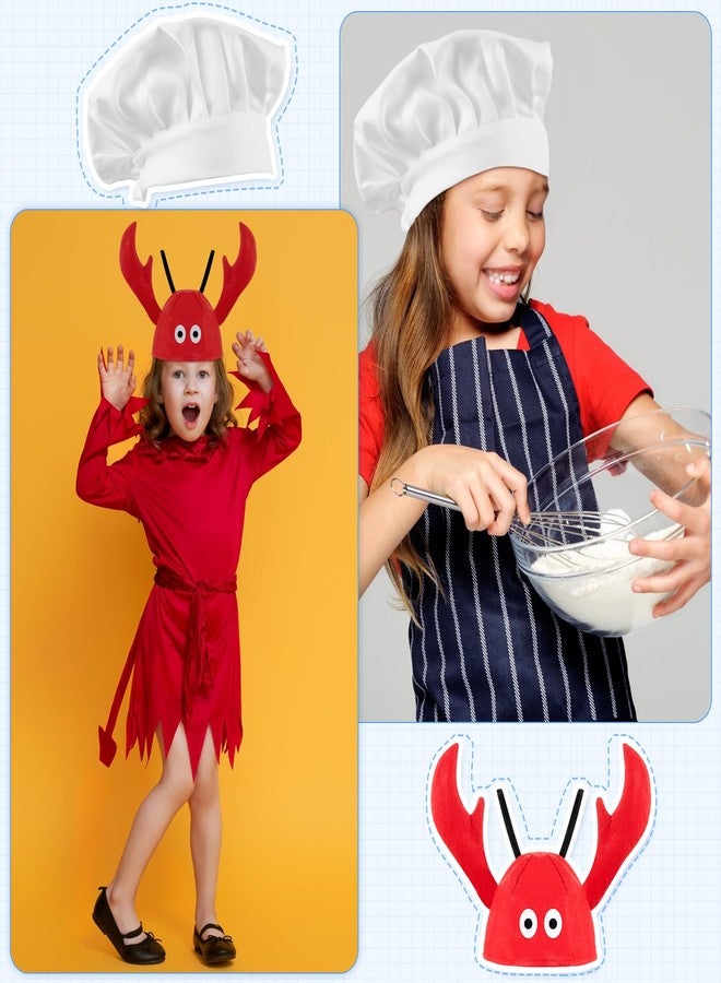 Hercicy 6 Pcs Kids Dress up Hats for Role Play Costume Hats Photo Booth CAPS for Cosplay Party Chef Police Firemen Wizard Pirate Lobster - Image 4