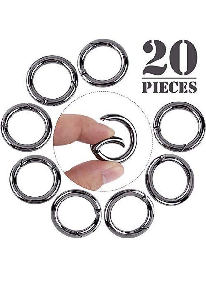 ONWON 20 Pieces Carabiners Rings - Zinc Alloy Round Carabiner Loaded Gate Clips Spring Snap Hook Locking Carabiners Keychain Keyring Buckle - Image 3