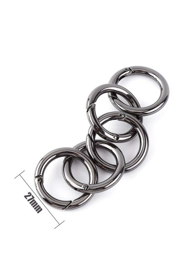 ONWON 20 Pieces Carabiners Rings - Zinc Alloy Round Carabiner Loaded Gate Clips Spring Snap Hook Locking Carabiners Keychain Keyring Buckle - Image 2