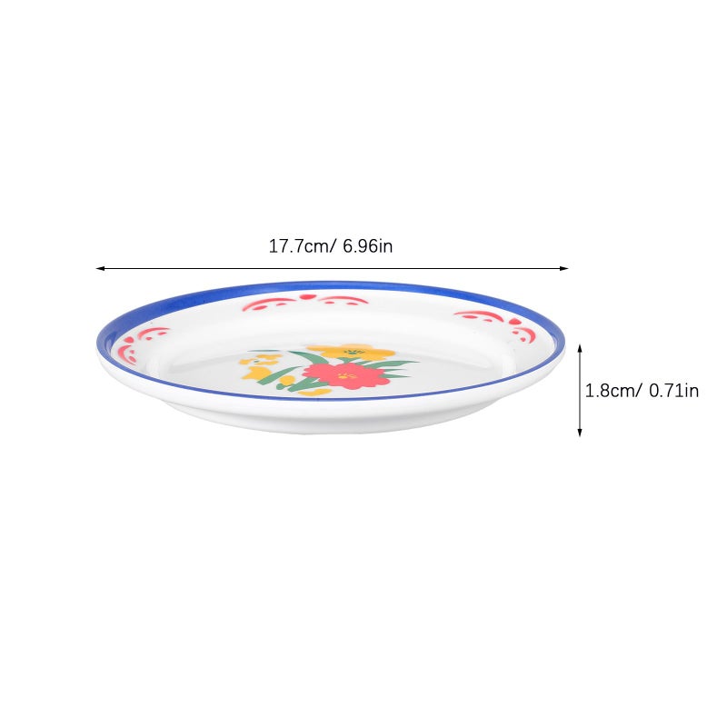 Unbreakable Melamine Appetizer Plates Set Floral Design Stackable Orange Red Serving Platters - Image 3