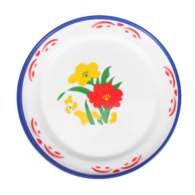 Unbreakable Melamine Appetizer Plates Set Floral Design Stackable Orange Red Serving Platters - Image 2