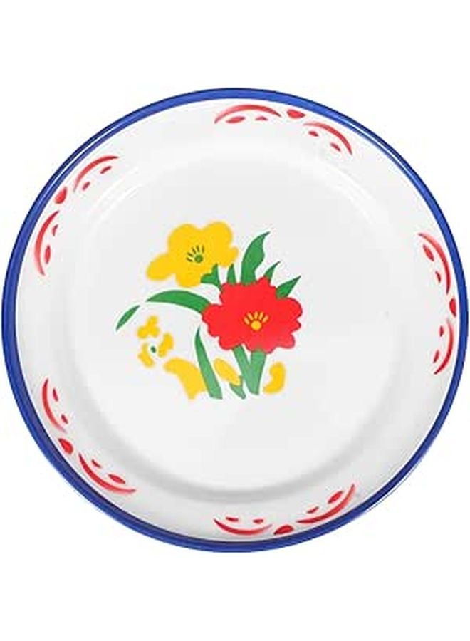 Unbreakable Melamine Appetizer Plates Set Floral Design Stackable Orange Red Serving Platters - Image 1