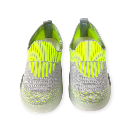 Coolz Kids Unisex Casual Knitted Shoes with Multicolored LED Lights Blink-7 for 1-4 Years Boys and Girls (Grey-Green, UK Footwear Size System, Little Kid, Age Range, Medium, 3.5 Years, 4 Years) - Image 5