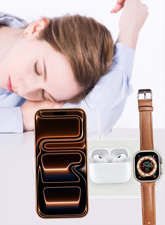3-in-1 Wireless Charging Station for iPhone, Apple Watch & AirPods – 15W Charger Pad, Magnetic Stand, Foldable & Compact, USB Input, For Home & Travel - Image 3