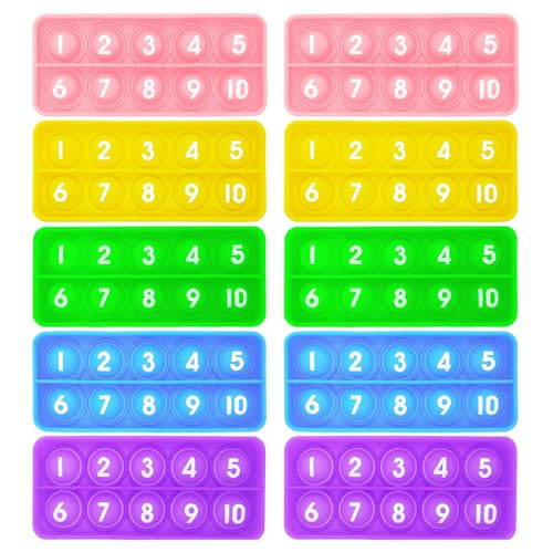 Anemeeoke Ten Frame Popper Math Fidget Sensory Toys TenFrame Counting Toy Educational Toy for Kids Classroom Group Learning Activities for ToddlerPack of 10 - Image 1