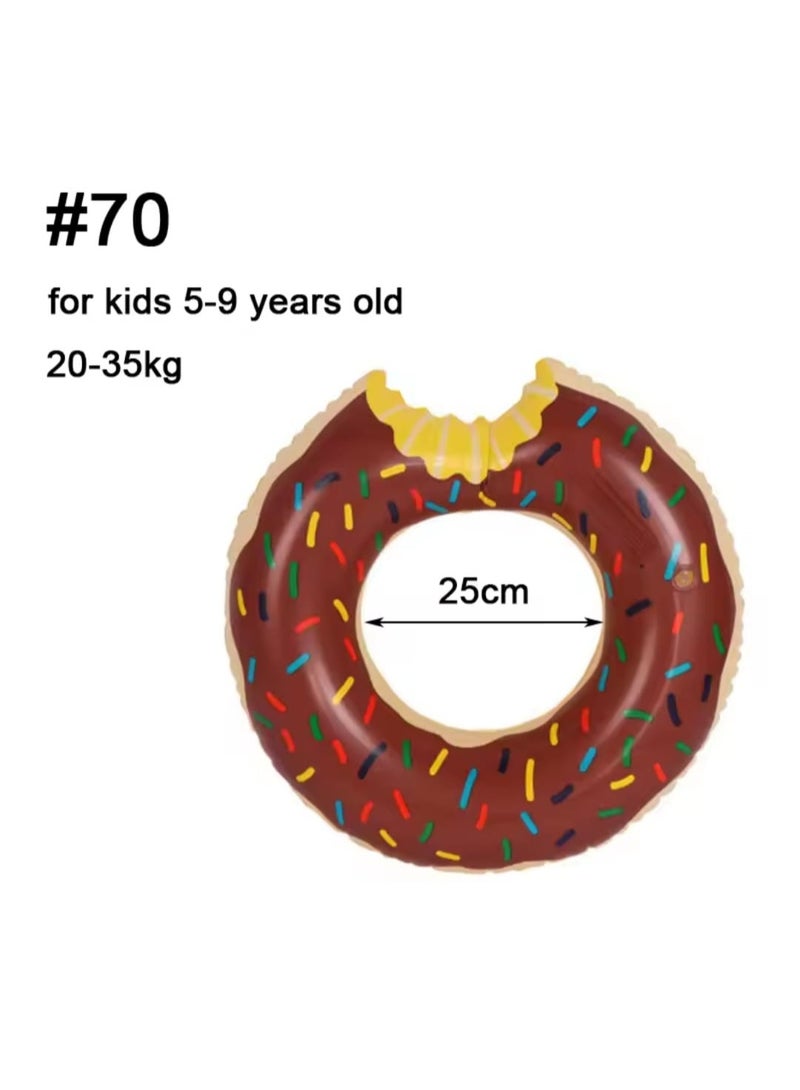 Inflatable Float Ring with Multi shapes – Swimming Tube for Adults & Kids, Perfect for Beach and Pool Parties (70cm Brown Donuts) - Image 4