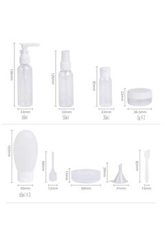 BTFMEI 13 PCS Travel Bottles for Toiletries, Travel Size Containers with Travel Bag, Portable Travel Toiletries Containers,Leak Proof  Free Squeezable Travel Essentials for Shampoo, Conditioner, Lotion (White)  - Image 2