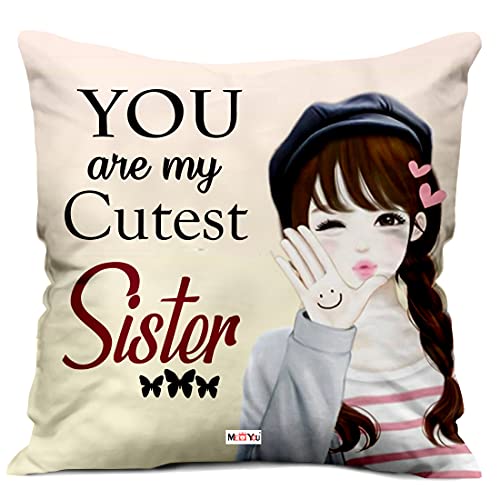 ME  YOU ME & YOU Rakhi Return Gift for Sister | Gift for Sister on her Birthday Special |Unique Rakhi Presets for sis | Printed Cushion - 12 * 12 Inch - Image 2