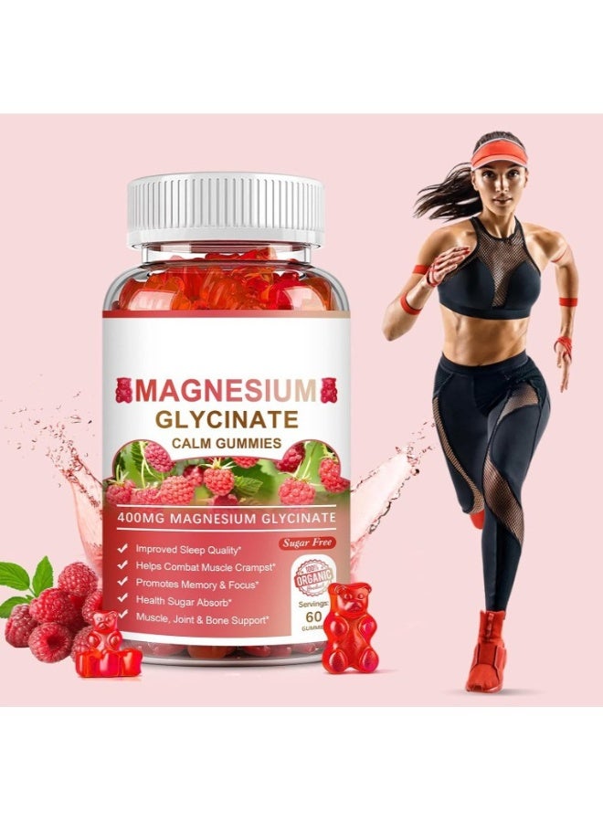 مغنيسيوم جلايسينات مكملات غليسينات غليسينات 400 ملغ لكل غطاء مع الخضار العضوية للنوم ، والهدوء ، والقلق ، وتخفيف التشنج في العضلات - خالية من الغلوتين ، غير الكائنات المعدلة وراثيا - 60 غموميز - Image 3
