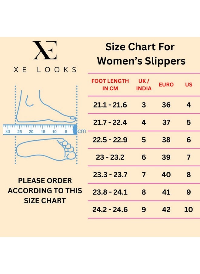 XE Looks - XE Looks Women's Peach Soft Doctor Slippers | Diamond-Cut Embellished Upper with Cushioned Footbed | Stylish and Comfortable Soft Sole Doctor Slippers For Girls & Women - Image 1