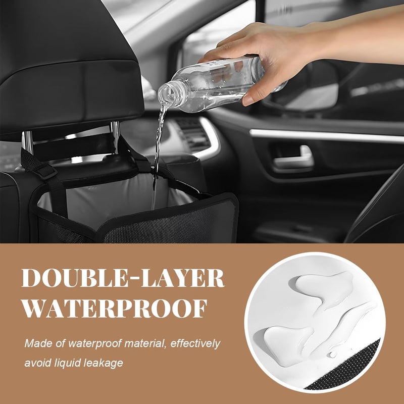 FSTURIOS Car Trash Can, Bling Rhinestone Crystal Waterproof Hanging Garbage Bag for Car Interior, Oxford Leakproof Foldable Waste Organizer Trash Bin Universal for Most Vehicles (Black) - Image 3