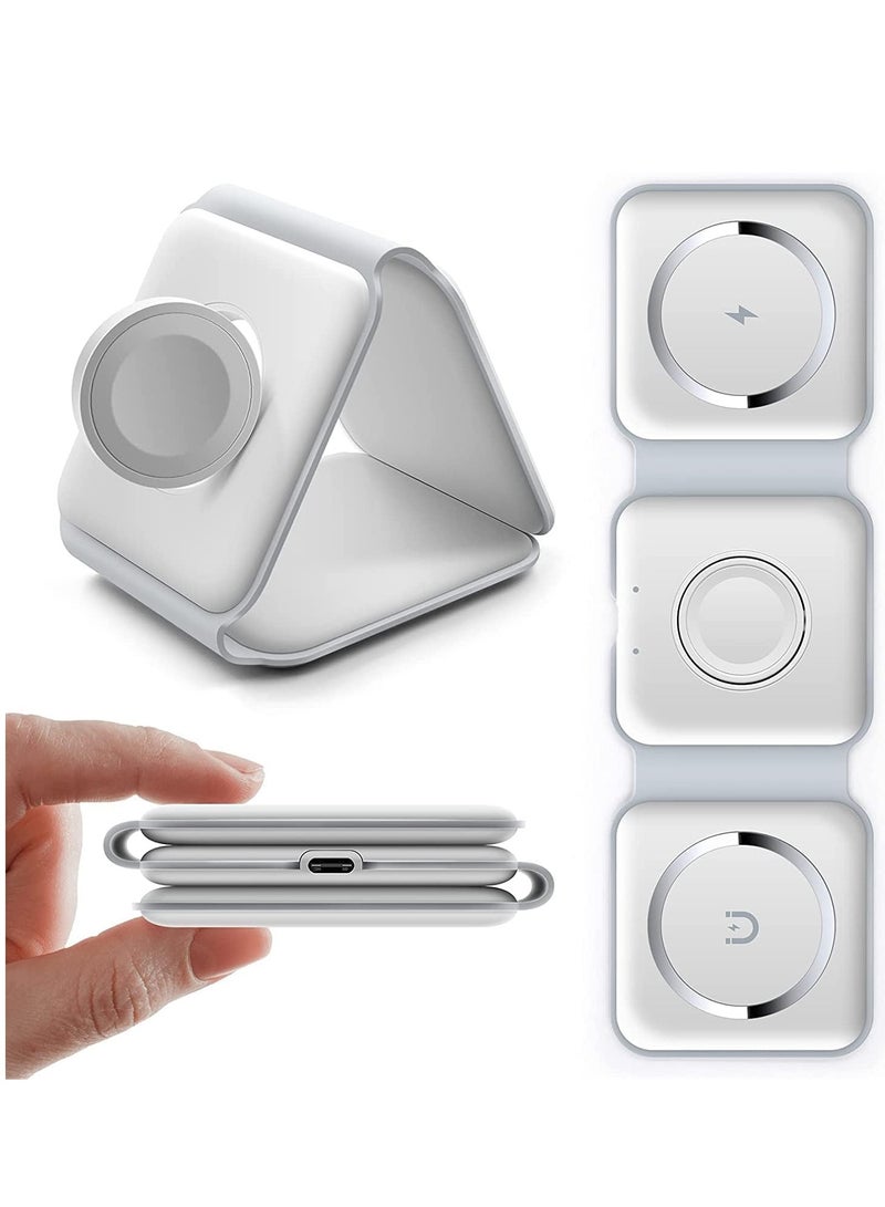 Padum 3 in 1 Wireless Charger Foldable Magnetic Charging Stand, Fast Wireless Charging Stand  USB - Image 1