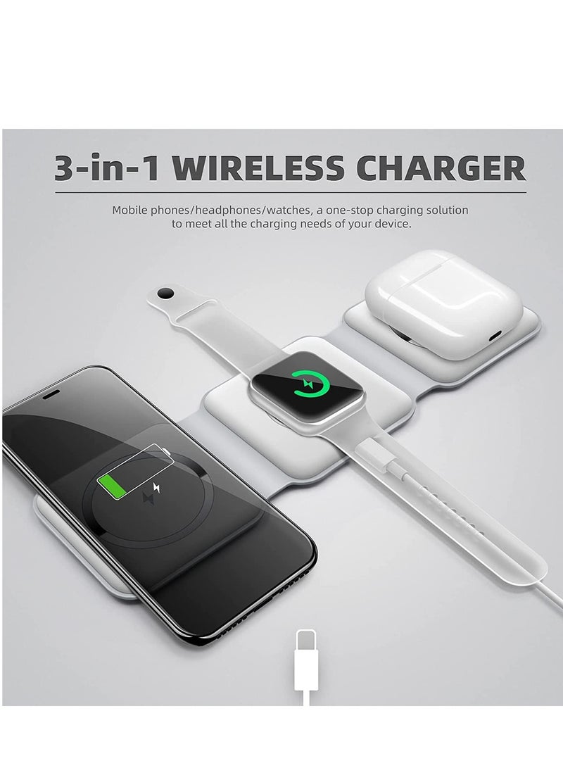 Padum 3 in 1 Wireless Charger Foldable Magnetic Charging Stand, Fast Wireless Charging Stand  USB - Image 2