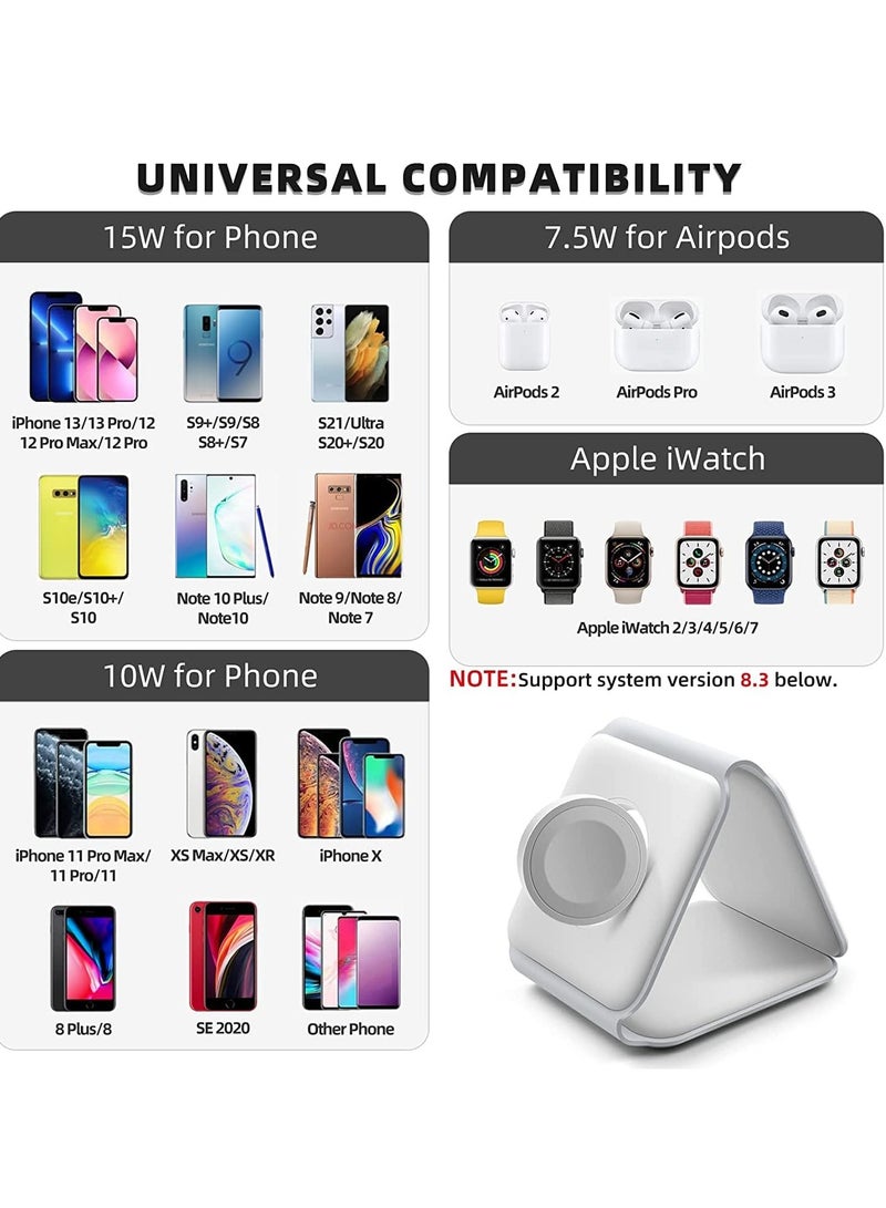 Padum 3 in 1 Wireless Charger Foldable Magnetic Charging Stand, Fast Wireless Charging Stand  USB - Image 3