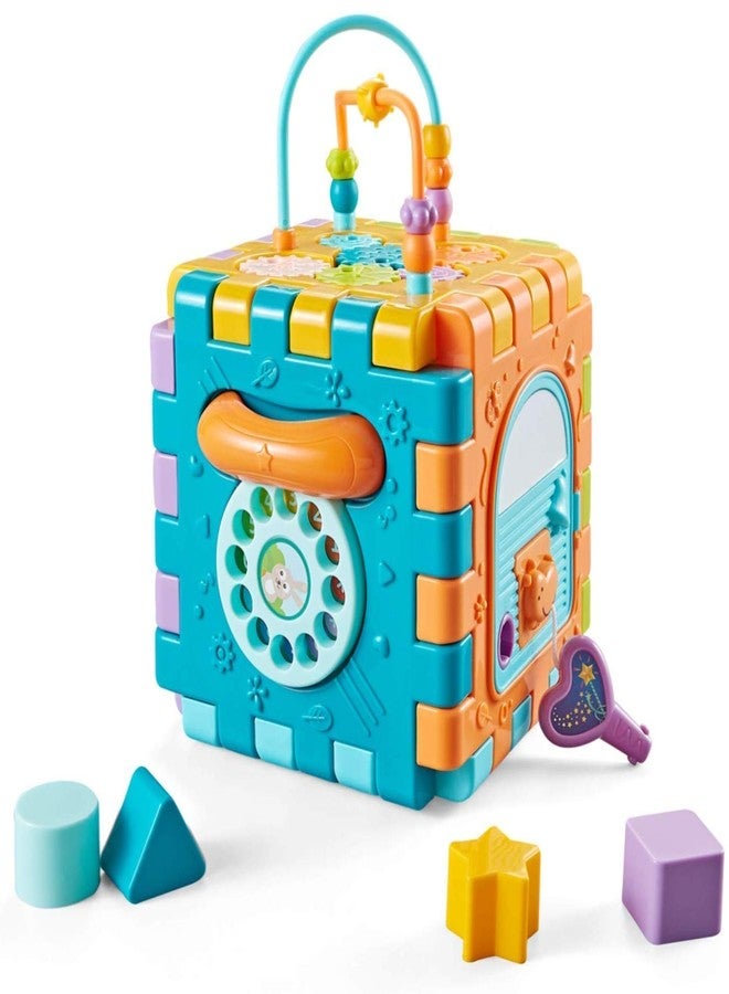 ISTOSY 6-in-1 Activity Cube Learning Activity Center Play Square with Musical Toys Multi Purpose Educational Toys for Kids 18 Months and Up (Multicolor) - Image 1