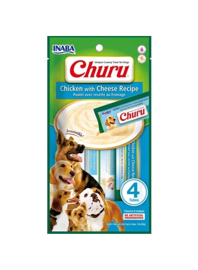 INABA CHURU 4P CHICKEN WITH CHEESE DOG TREAT - 56G