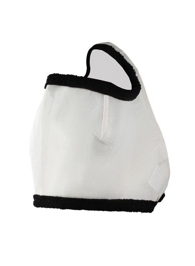 هورز قناع هورز الناعم والمتين للحماية من الأشعة فوق البنفسجية والحشرات بدون آذان للخيول الحساسة - أسود/أبيض - بوني - Image 1