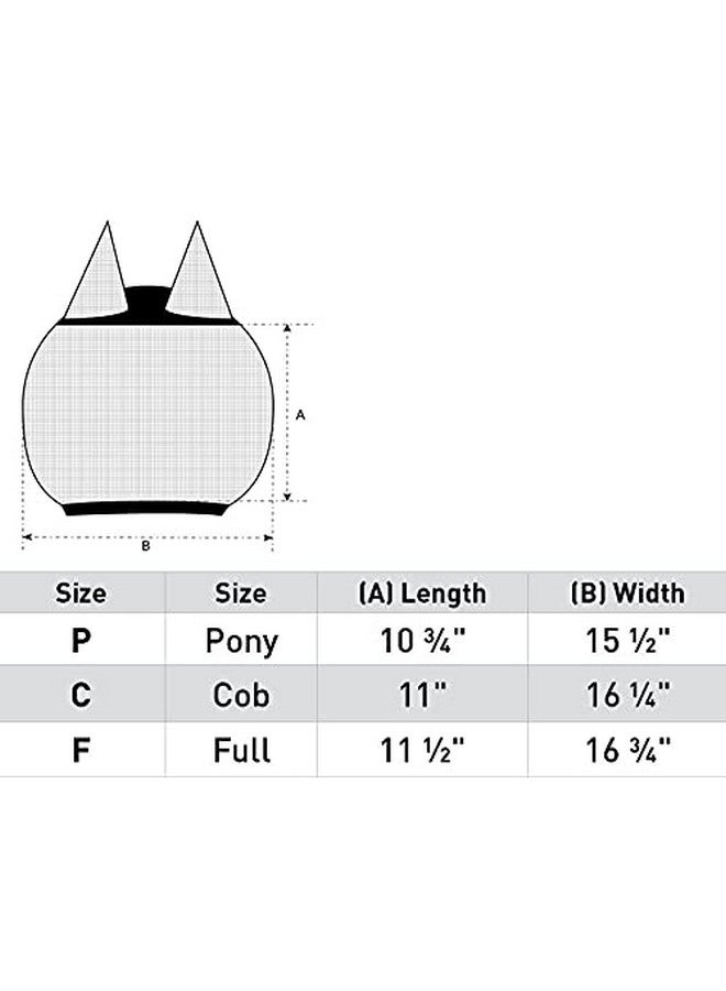هورز قناع هورز الناعم والمتين للحماية من الأشعة فوق البنفسجية والحشرات بدون آذان للخيول الحساسة - أسود/أبيض - بوني - Image 2