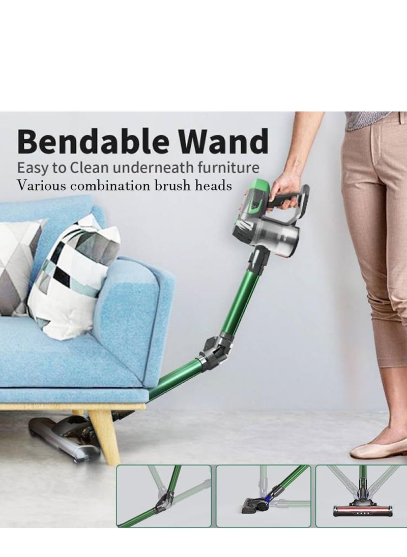 DMG TECH Cordless Vacuum Cleaner, 6 in 1 Folding Vacuum Cleaner 150W 9000Pa, Brushless Motor, Powerful Suction, 40 Minutes Long Runtime, Lightweight Handheld for Hard Floor Carpets and Pet Hair in Car  - Image 2