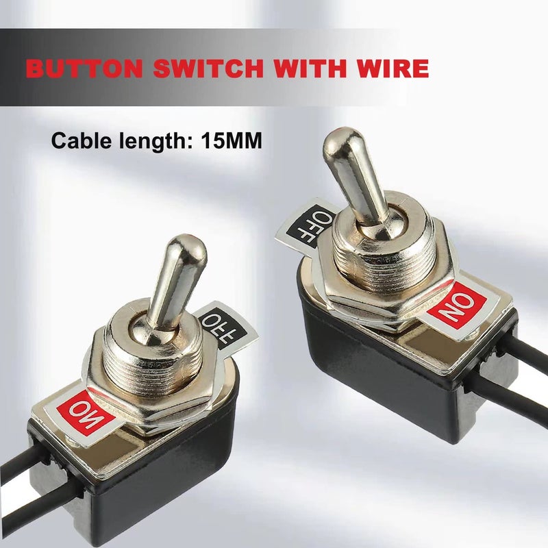 HUAREW مفتاح تبديل ثقيل من نوع SPST ثنائي الأطراف تشغيل/إيقاف 6A/125V 3A/250V للسيارات والشاحنات والقوارب، لون أسود بحري (قطعة واحدة) - Image 5