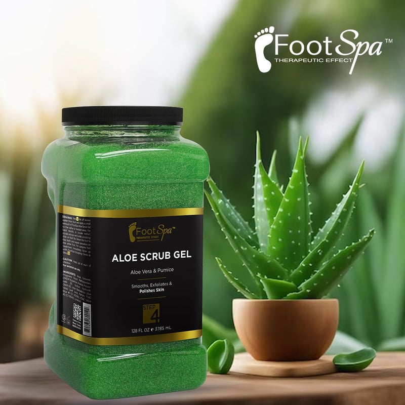 footspa FOOT SPA - Exfoliating Scrub Gel, 128 Oz - Manicure, Pedicure and Body Exfoliator Infused with Aloe Vera and Salicylic Acid - Glow, Polish, Smooth and Moisture Skin - Bulk, Refill Gallon - Image 2