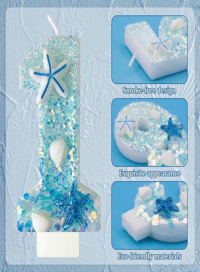 Zlongron Number 1 Candle, Handmade Birthday Number Candles, Mermaid Birthday Cake Topper is Very Suitable for Birthdays, Theme Parties, and Anniversary Decorations (Number 1) - Image 3