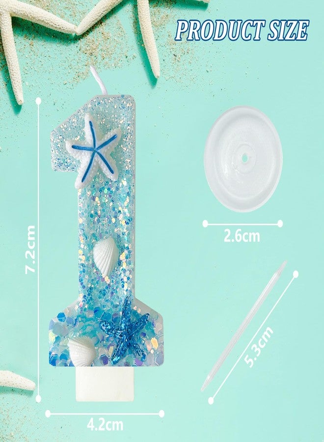 Zlongron Number 1 Candle, Handmade Birthday Number Candles, Mermaid Birthday Cake Topper is Very Suitable for Birthdays, Theme Parties, and Anniversary Decorations (Number 1) - Image 2