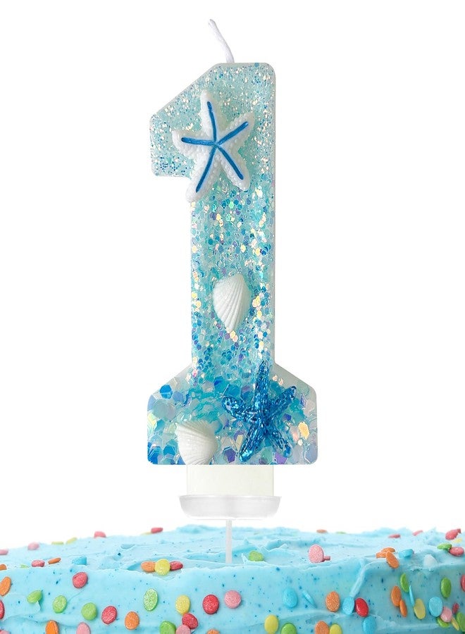 Zlongron Number 1 Candle, Handmade Birthday Number Candles, Mermaid Birthday Cake Topper is Very Suitable for Birthdays, Theme Parties, and Anniversary Decorations (Number 1) - Image 1