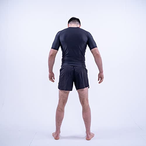 Progress Jiu Jitsu Academy Short Sleeve Sleeve Rashguard | Comfortable and Durable BJJ Rash Guard | Flexible Rash Guard for Grappling | Moisture-Wicking Compression Tops for Men and Women | Black - L - Image 2
