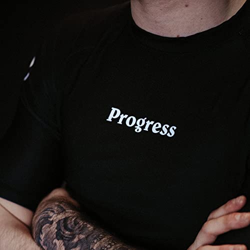 Progress Jiu Jitsu Academy Short Sleeve Sleeve Rashguard | Comfortable and Durable BJJ Rash Guard | Flexible Rash Guard for Grappling | Moisture-Wicking Compression Tops for Men and Women | Black - L - Image 4
