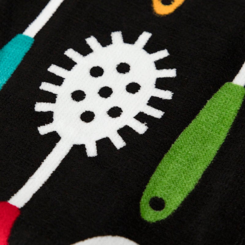 T-Fal Fiber Reactive Print Kitchen Towels: Highly Absorbent, Super Soft - 100% Cotton, 16"x28" Dish Towels for Cleaning & Drying Dishes, Pans, Glassware, or Countertops, 2-Pack, Utensiles - Image 3