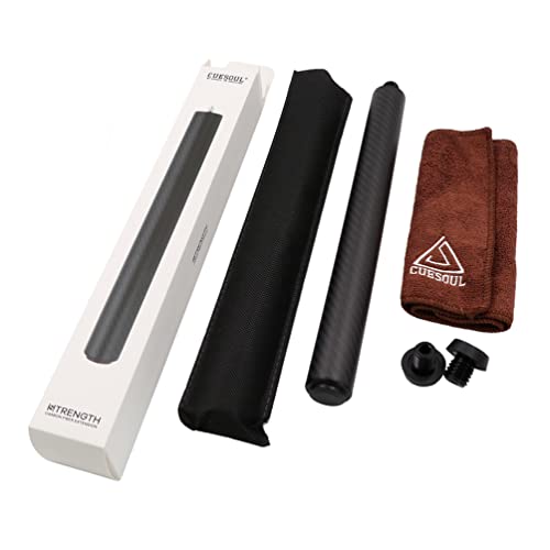CUESOUL 12 Inch Carbon Fiber Pool Cue Extension with 3 Bumpers Fittings - Image 1
