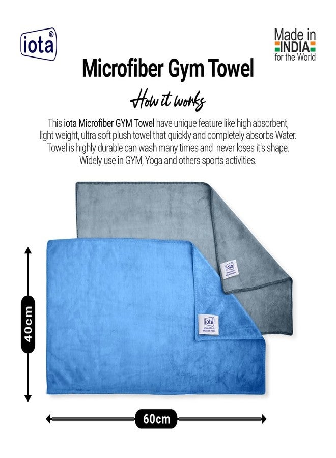iota Microfiber Sports Towels - 450GSM, 60x40 cm | Super Soft, Antibacterial, 3X Absorption | Ultimate Gym, Yoga & Workout Towel Duo (Pack of 2) - Image 3