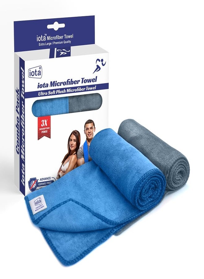 iota Microfiber Sports Towels - 450GSM, 60x40 cm | Super Soft, Antibacterial, 3X Absorption | Ultimate Gym, Yoga & Workout Towel Duo (Pack of 2) - Image 1