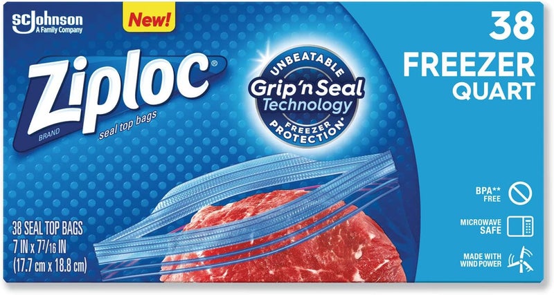 Ziploc Ziploc Freezer Bag Quart Value Pack 40Count Pack of 9 - Image 1